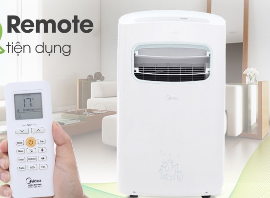 vi-vn-remote Máy lạnh di động mini Midea