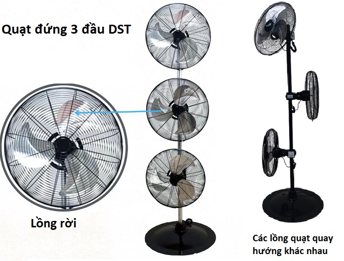 quạt đứng 3 đầu DST dasin